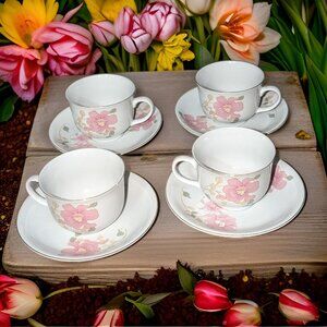Set of 4 Vintage Tea and Saucer Set Hard to Find Marigold Lynn's China